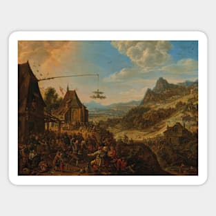 A Rhenish Landscape with a Village Festival by Herman Saftleven Magnet